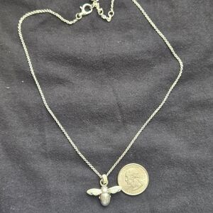 Fossil Gold Bee Pendant Necklace